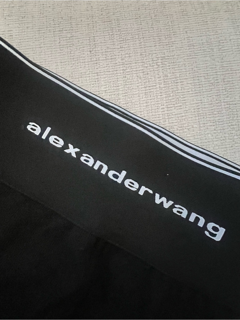 Alexander Wang Logo Elastic Mini Skirt / Black / Size Small